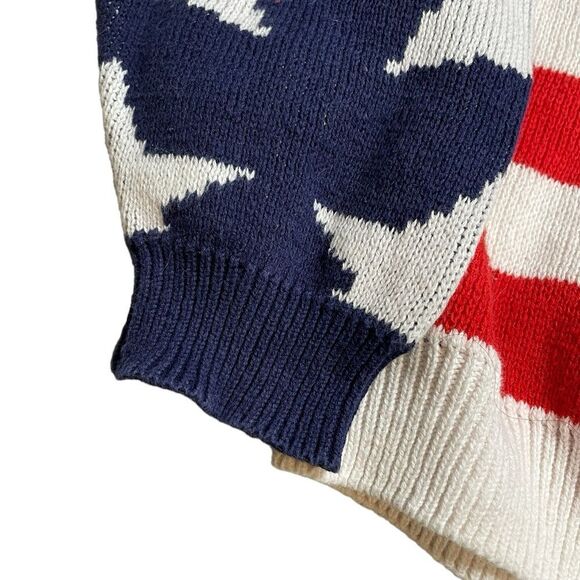 Vintage AVON FASHIONS Stars and Stripes USA Sweater Size Large - Picture 4 of 8